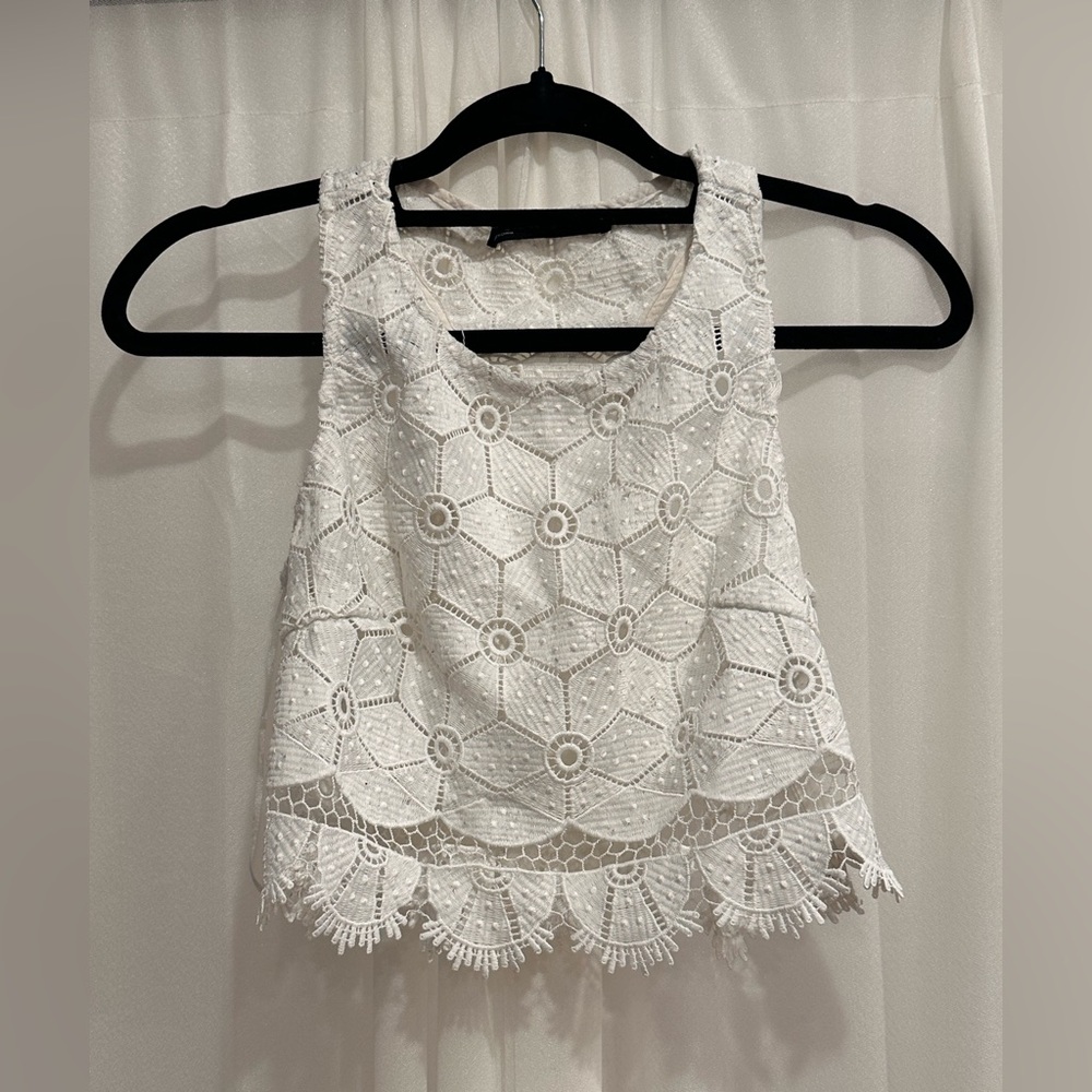 White Lace Sleeveless Top